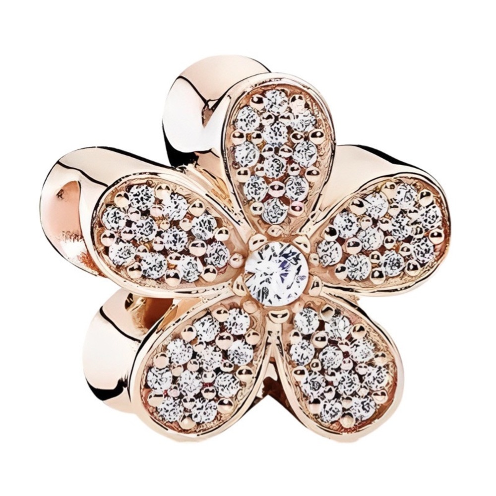 Linx Rose Gold Zircon Flower Charm